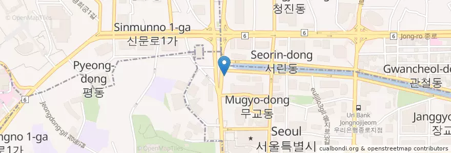 Mapa de ubicacion de 청계광장 옆 en Corea Del Sur, Seúl, 명동.