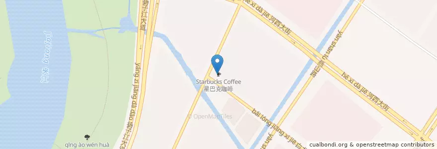 Mapa de ubicacion de 星巴克咖啡 en China, Jiangsu, Nanjing, 建邺区.