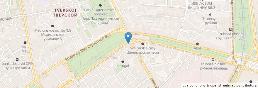 Mapa de ubicacion de Клёво en Rússia, Distrito Federal Central, Москва, Центральный Административный Округ, Тверской Район.