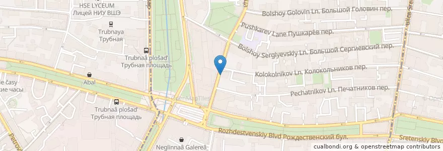 Mapa de ubicacion de Второе кафе en Rusia, Центральный Федеральный Округ, Москва, Центральный Административный Округ, Мещанский Район.