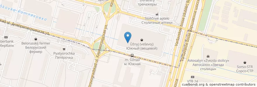 Mapa de ubicacion de Горздрав en Rusia, Distrito Federal Central, Москва, Южный Административный Округ.