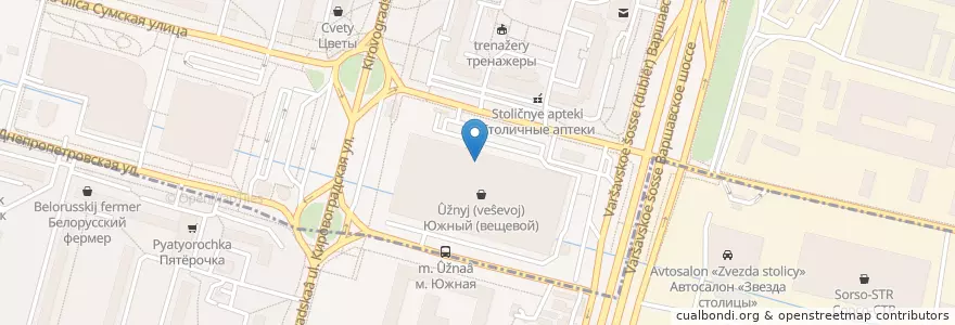 Mapa de ubicacion de Столички en Russie, District Fédéral Central, Moscou, Южный Административный Округ.