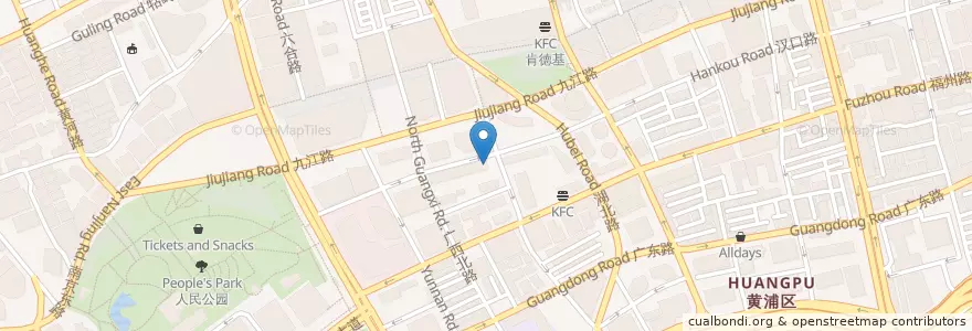 Mapa de ubicacion de 碩一碗 en الصين, شانغهاي, 黄浦区.