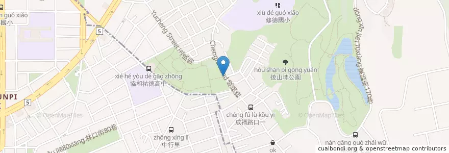 Mapa de ubicacion de 玉成公園停車場 en تايوان, تايبيه الجديدة, تايبيه, 南港區.