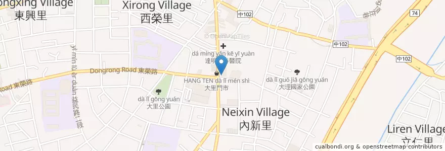 Mapa de ubicacion de KFC en Taiwan, Taichung, Distretto Di Dali.