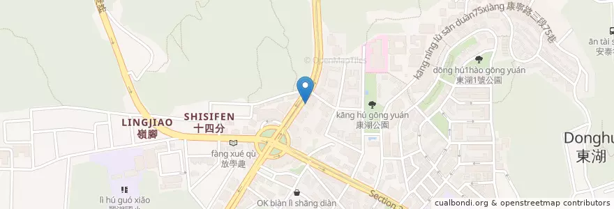 Mapa de ubicacion de 台新國際商業銀行 en 台湾, 新北市, 台北市, 内湖区.