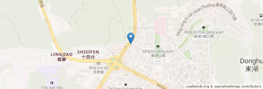 Mapa de ubicacion de 國泰世華商業銀行 en Тайвань, Новый Тайбэй, Тайбэй, Нэйху.