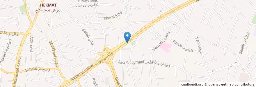 Mapa de ubicacion de ساندویچ کباب شمرون en Иран, Тегеран, شهرستان شمیرانات, Тегеран, بخش رودبار قصران.