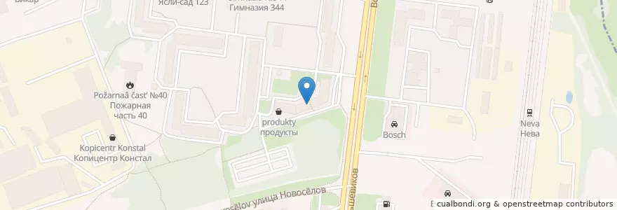 Mapa de ubicacion de Ibn-Sina en Russia, Northwestern Federal District, Leningrad Oblast, Saint Petersburg, Nevsky District, Народный Округ.