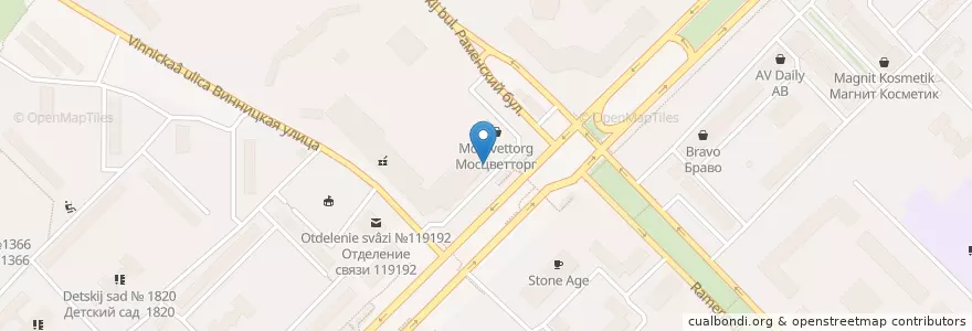 Mapa de ubicacion de АптекаГрад en ロシア, 中央連邦管区, モスクワ, Западный Административный Округ, Район Раменки.