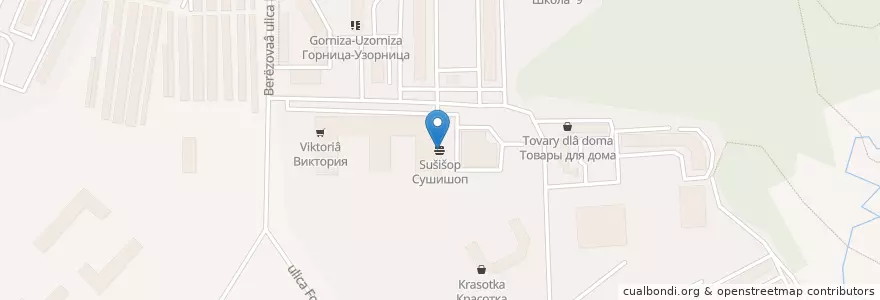 Mapa de ubicacion de Сушишоп en Россия, Центральный Федеральный Округ, Московская Область, Ленинский Район.