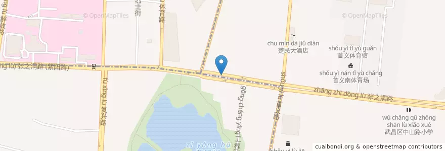 Mapa de ubicacion de 中国广大银行 en 中国, 湖北省, 武汉市, 武昌区, 首义路街道.