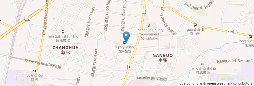 Mapa de ubicacion de 50嵐 en Taiwan, Taiwan, Landkreis Changhua, Zhanghua.