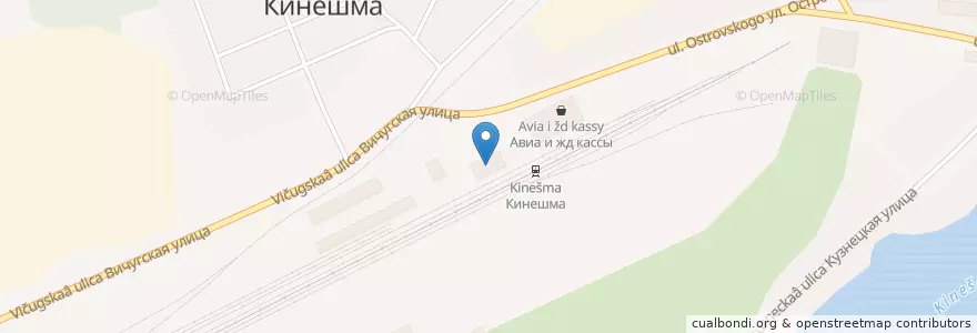 Mapa de ubicacion de Автовокзал Кинешма en 俄罗斯/俄羅斯, Центральный Федеральный Округ, 伊万诺沃州, Городской Округ Кинешма.