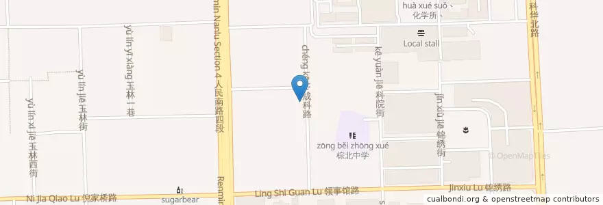 Mapa de ubicacion de 跳伞塔派出所 en 중국, 쓰촨 성, 成都市, 武侯区 (Wuhou).