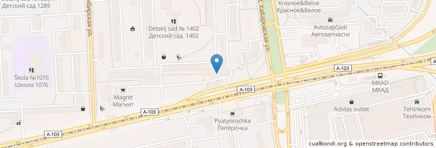Mapa de ubicacion de Мосаптека en Russia, Central Federal District, Moscow, Eastern Administrative Okrug, Severnoye Izmaylovo District.