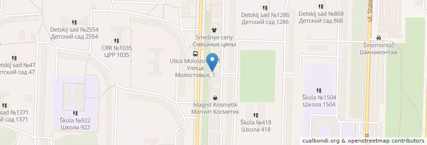 Mapa de ubicacion de Городская аптека en Rusia, Distrito Federal Central, Москва, Восточный Административный Округ, Район Ивановское.