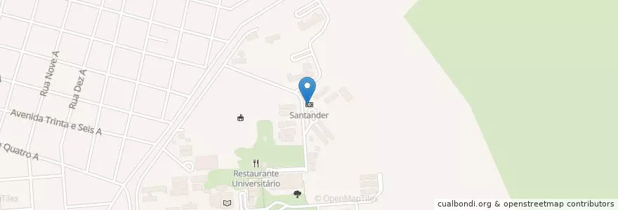 Mapa de ubicacion de Santander en ブラジル, 南東部地域, サンパウロ, Região Geográfica Intermediária De Campinas, Região Imediata De Rio Claro, Rio Claro.