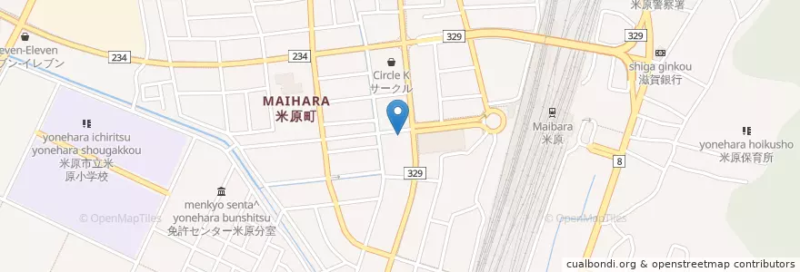Mapa de ubicacion de トヨタレンタリース en Япония, Сига, 米原市.