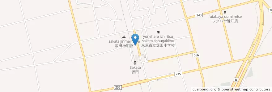Mapa de ubicacion de 近江宇賀野郵便局 en Japón, Prefectura De Shiga, 米原市.