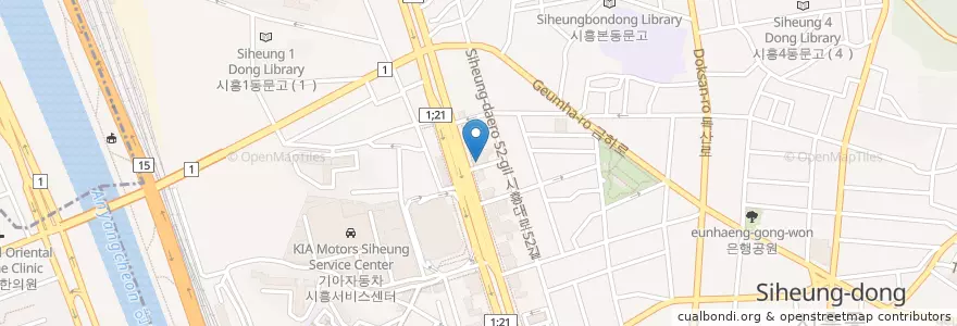 Mapa de ubicacion de 시흥우리들소아청소년과의원 en 대한민국, 서울, 금천구, 시흥1동.