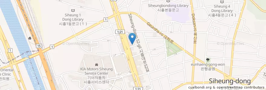 Mapa de ubicacion de 고은나라의원 en Südkorea, Seoul, 금천구, 시흥1동.