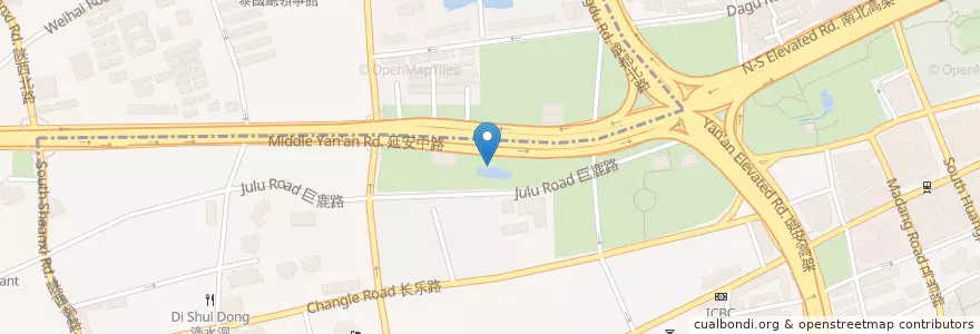 Mapa de ubicacion de Café des Stagiaires en Китай, Шанхай, Хуанпу.