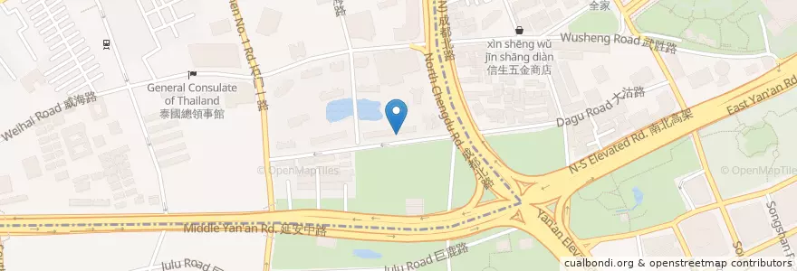 Mapa de ubicacion de The Caxton en China, Shanghái, Jing'an.