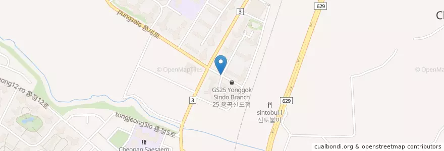 Mapa de ubicacion de 시계탑 en 대한민국, 충청남도, 천안시, 동남구.