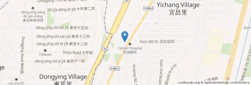 Mapa de ubicacion de 京鼎北方小館 en 臺灣, 臺中市, 太平區.