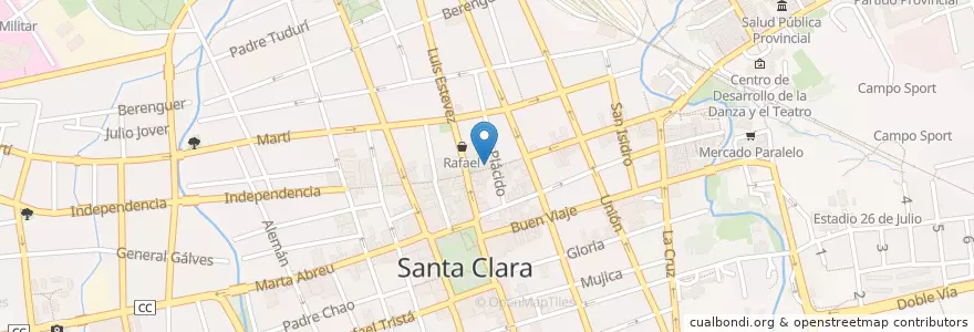 Mapa de ubicacion de Casa Obrador en Küba, Villa Clara, Santa Clara, Ciudad De Santa Clara.