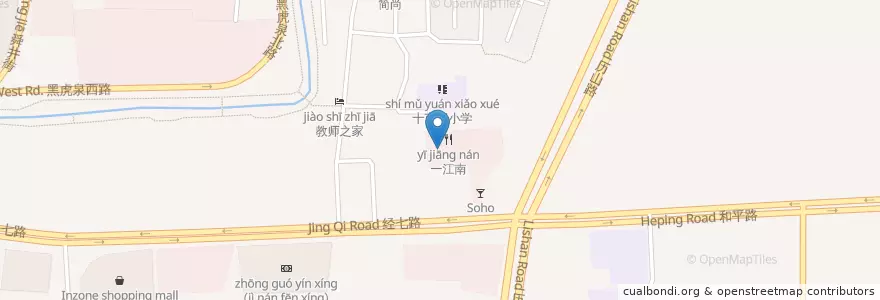 Mapa de ubicacion de 泰蕉叶 en 中国, 山东省, 济南市, 历下区, 解放路街道.