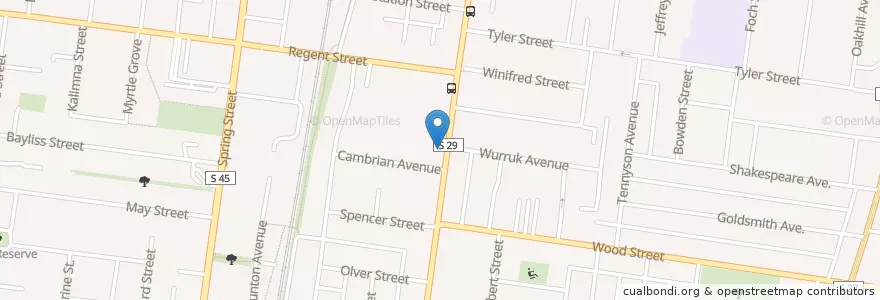 Mapa de ubicacion de Café Baréa en Avustralya, Victoria, City Of Darebin.
