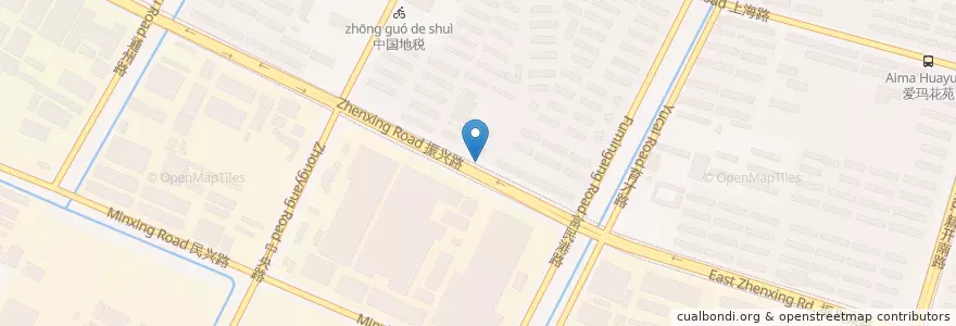 Mapa de ubicacion de 振兴路温州路口 en China, 南通市, 崇川区, 中兴街道.