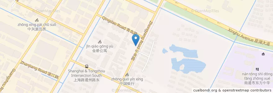 Mapa de ubicacion de 中国海事 en China, 南通市, 崇川区, 中兴街道.