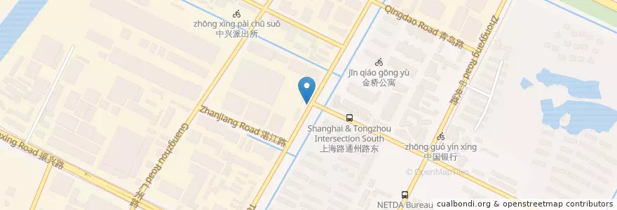 Mapa de ubicacion de 月星家居 en China, 南通市, 崇川区, 中兴街道.