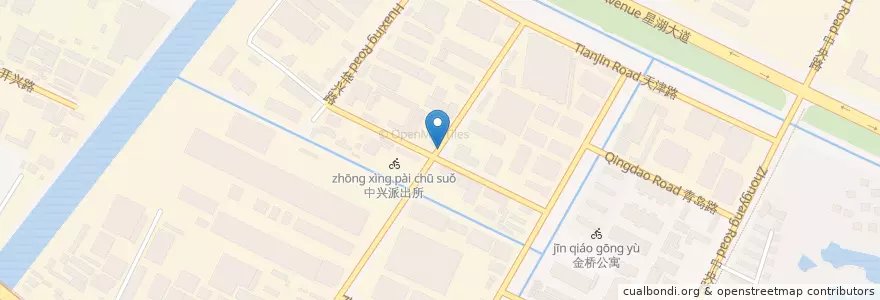 Mapa de ubicacion de 广州路宁波路口 en China, Nantong City, Chongchuan District, 中兴街道.
