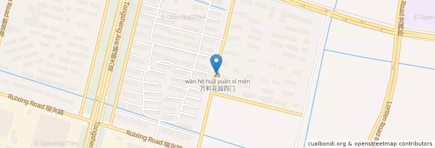 Mapa de ubicacion de 万和花园西门 en China, Nantong City, Chongchuan District, 新开街道.