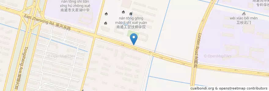 Mapa de ubicacion de 工贸技师学院 en 中国, 南通市, 崇川区, 新开街道.