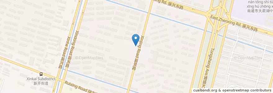 Mapa de ubicacion de 春天社区广场 en 중국, 南通市, 崇川区, 新开街道.