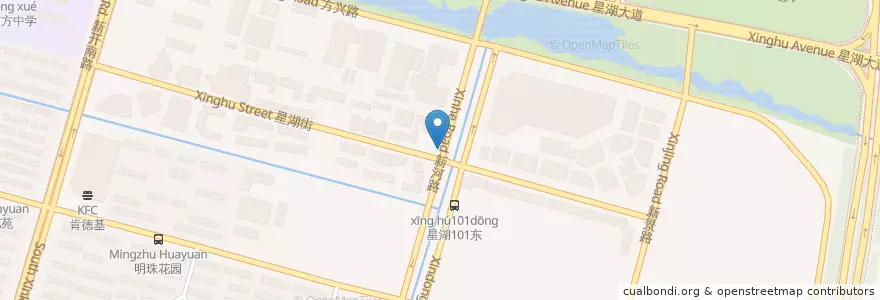 Mapa de ubicacion de 星湖街区 en Chine, 南通市, 崇川区, 新开街道.