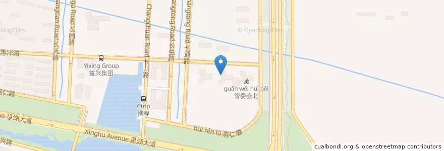 Mapa de ubicacion de 世界之窗 en 中国, 南通市, 崇川区, 新开街道.