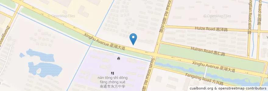 Mapa de ubicacion de 星湖花园南门 en Çin, 南通市, 崇川区, 中兴街道.