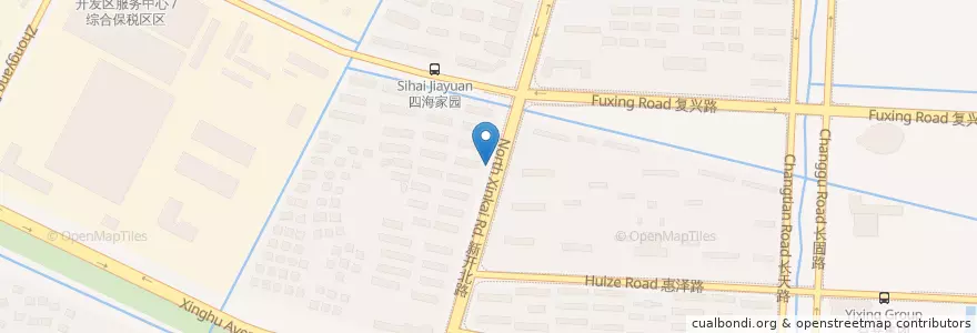 Mapa de ubicacion de 星湖花园东门 en China, Nantong City, Chongchuan District, 新开街道, 中兴街道.