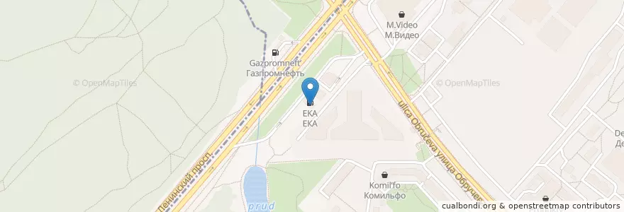 Mapa de ubicacion de ЕКА en Rússia, Distrito Federal Central, Москва, Юго-Западный Административный Округ, Обручевский Район.