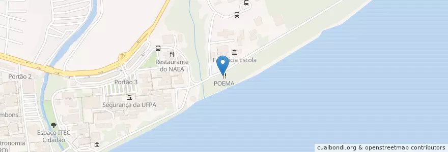 Mapa de ubicacion de POEMA en 브라질, 북부지방, 파라, Região Geográfica Intermediária De Belém, Microrregião De Belém, 벨렝.