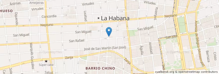 Mapa de ubicacion de Escuela de Yandito en Cuba, La Habana, Centro Habana.