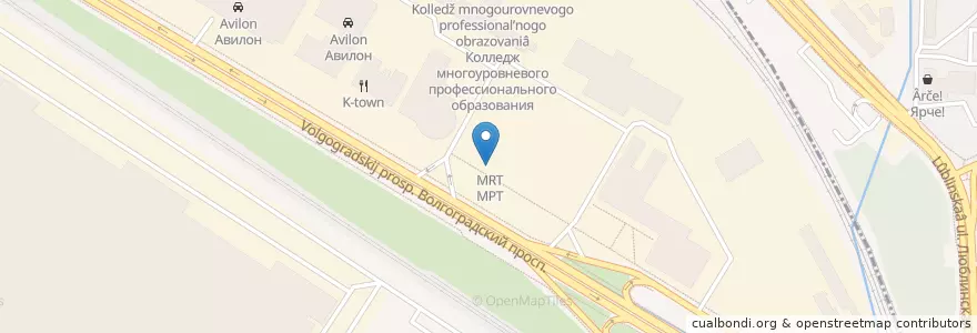 Mapa de ubicacion de МРТ en روسيا, Центральный Федеральный Округ, Москва, Юго-Восточный Административный Округ.