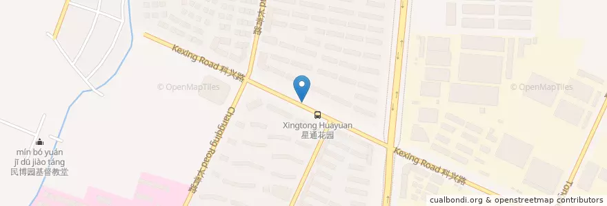 Mapa de ubicacion de 星通花园 en 중국, 南通市, 崇川区, 中兴街道.