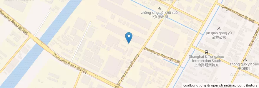 Mapa de ubicacion de 添逸纺织 en 中国, 南通市, 崇川区, 中兴街道.